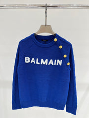 BA new solid color letter jacquard knitted long sleeve