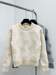 printed logo ribbed long-sleeved sweater